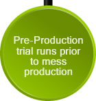 Pre-Production trial runs prior to mess production